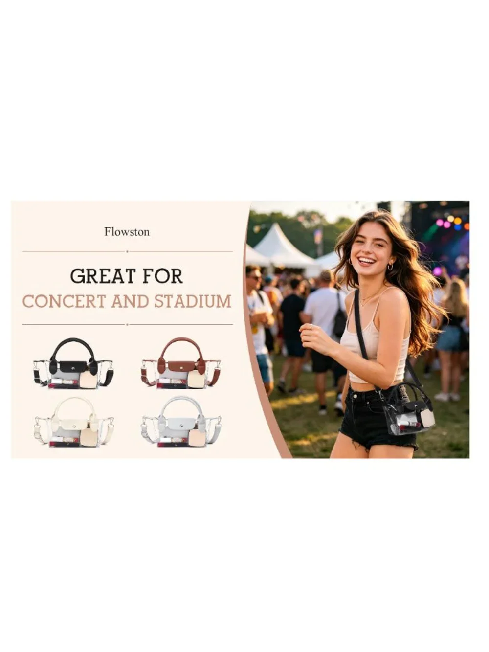 Clear Crossbody Bag Stadium Approved PVC Transparent Handbag